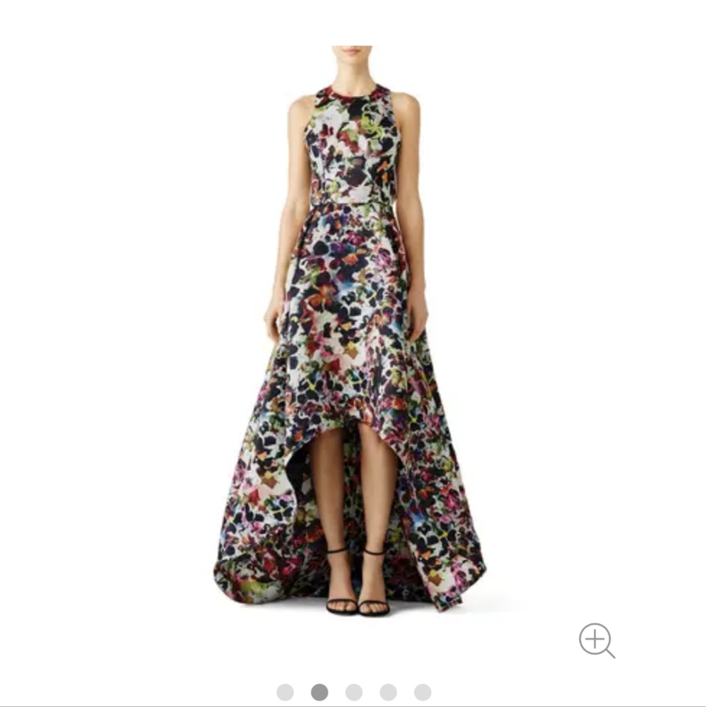 Monique Lhuillier Green Blue Halter High Low Sundress